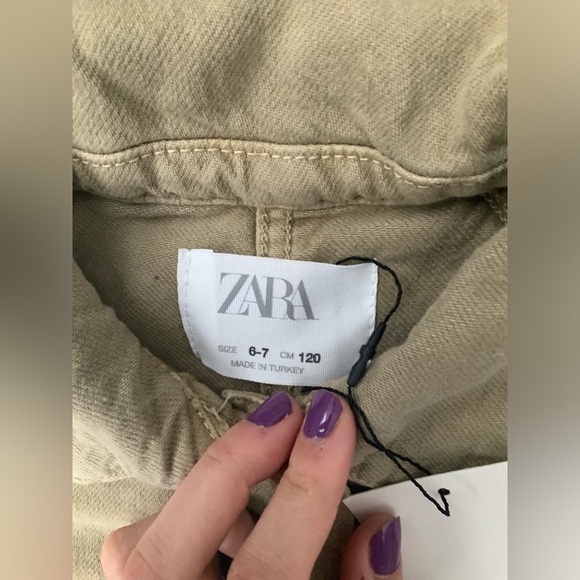 ZARA Cargo Light Green Denim Spring Jacket Youth Boys SZ 6-7 BRAND NEW With Tag - Picture 5 of 14